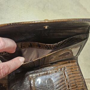 Brahmin Brown Croc-Embossed Leather Wallet